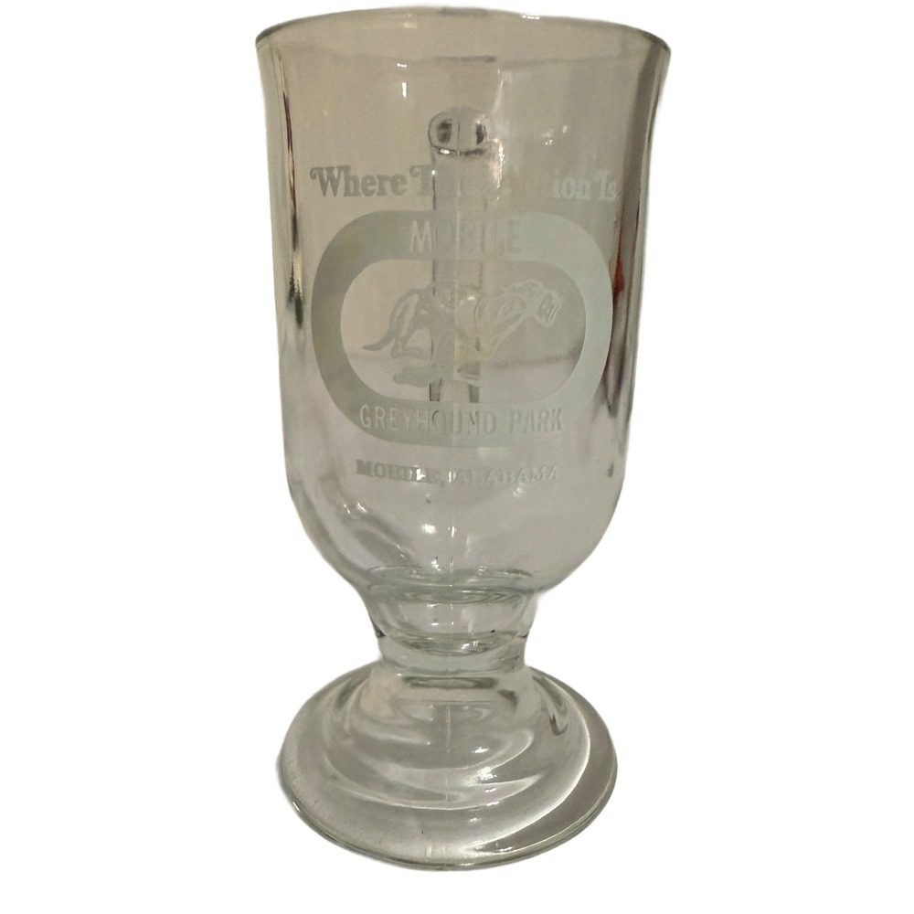 Mobile‎ Greyhound Park Souvenir Glass Vintage Mobile Alabama